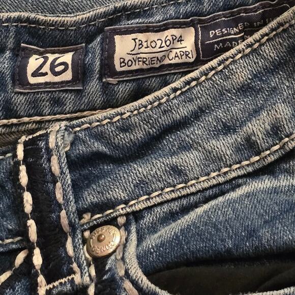 Miss Me Boyfriend Capri Cropped Pockets Stretch Women's Size‎ 26 x 25 - Picture 11 of 12